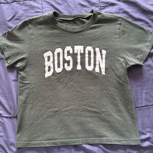 Brandy Melville Green Boston Tee